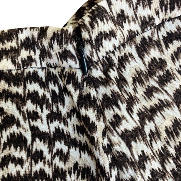H&M Animal Print Feather Printed High Waisted Viscose Midi Split Skirt Sz 8 - Picture 12 of 15